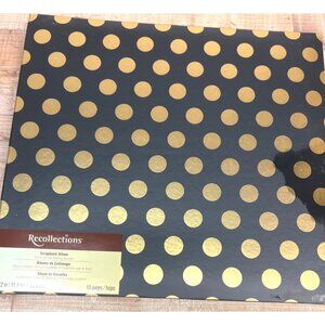NIP Recollections 12 x 12 Scrapbook Blank & Gold Dot Theme